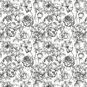 black and white floral pattern wallpaper