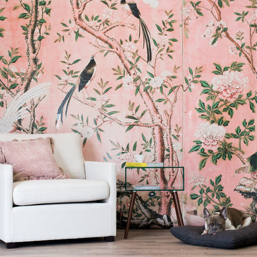 chinoiserie magnolia garden wallpaper