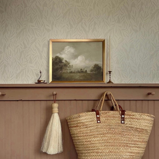 White Ivy Wallpaper by Anewall, neutral wallpaper, ivory wallpaper, beige botanical wallpaper, minimalist wallpaper, organic modern wallpaper, neutral ivy wallpaper, cream wallpaper, botanical wallpaper neutral, minimalist botanical wallpaper, neutral nursery wallpaper, dining room wallpaper neutral, bathroom wallpaper neutral, powder room wallpaper, living room neutral wallpaper, bedroom neutral wallpaper, Blanc Collection wallpaper, neutral accent wall wallpaper, renter friendly wallpaper, damage free wal