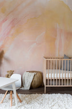 abstract pink orange nursery wallpaper