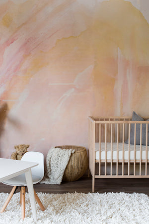 abstract pink orange nursery wallpaper