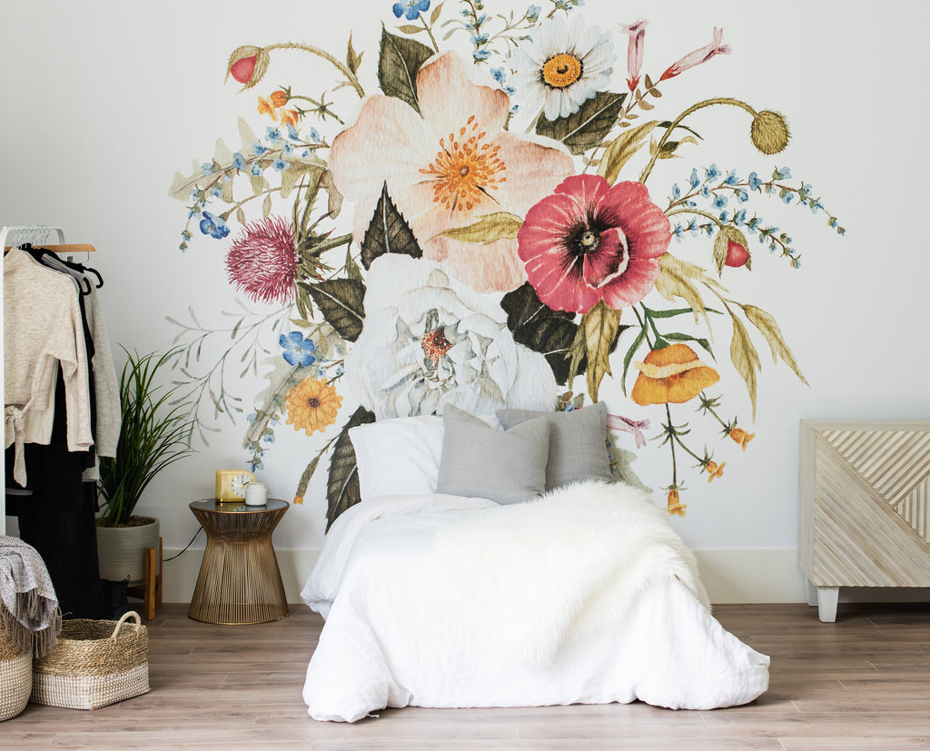 blooming wall wallpaper
