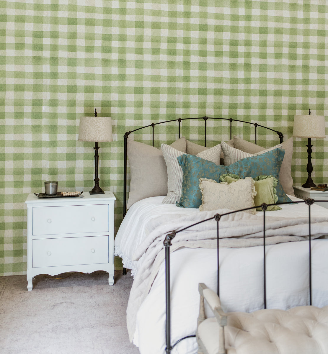 Gingham Wallpaper | Vintage Wallpaper- Anewall Decor