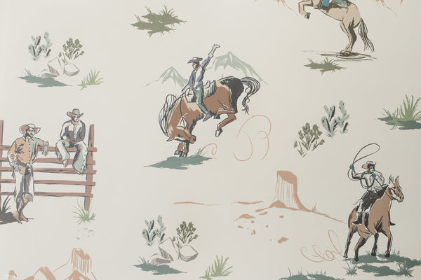 Vintage cowboy wallpaper reproductions from Bradbury  Bradbury  Retro  Renovation