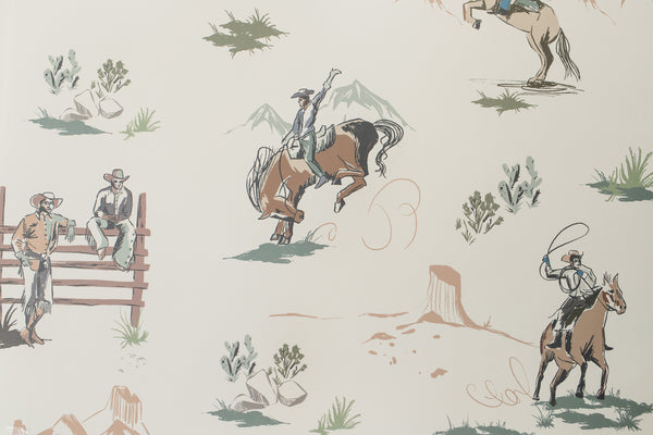 Vintage Cowboy Fabric Wallpaper and Home Decor  Spoonflower