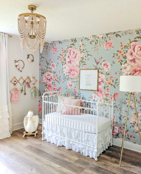 Tapestry Floral wallpaper in Teal Pink  Outlet from I Love Wallpaper UK