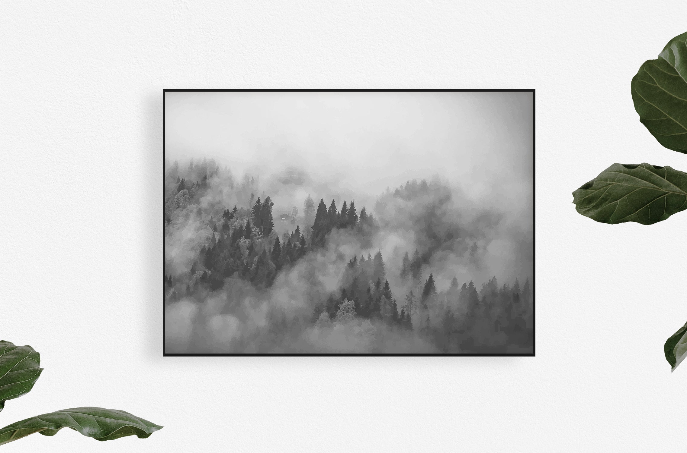 fog forest art print