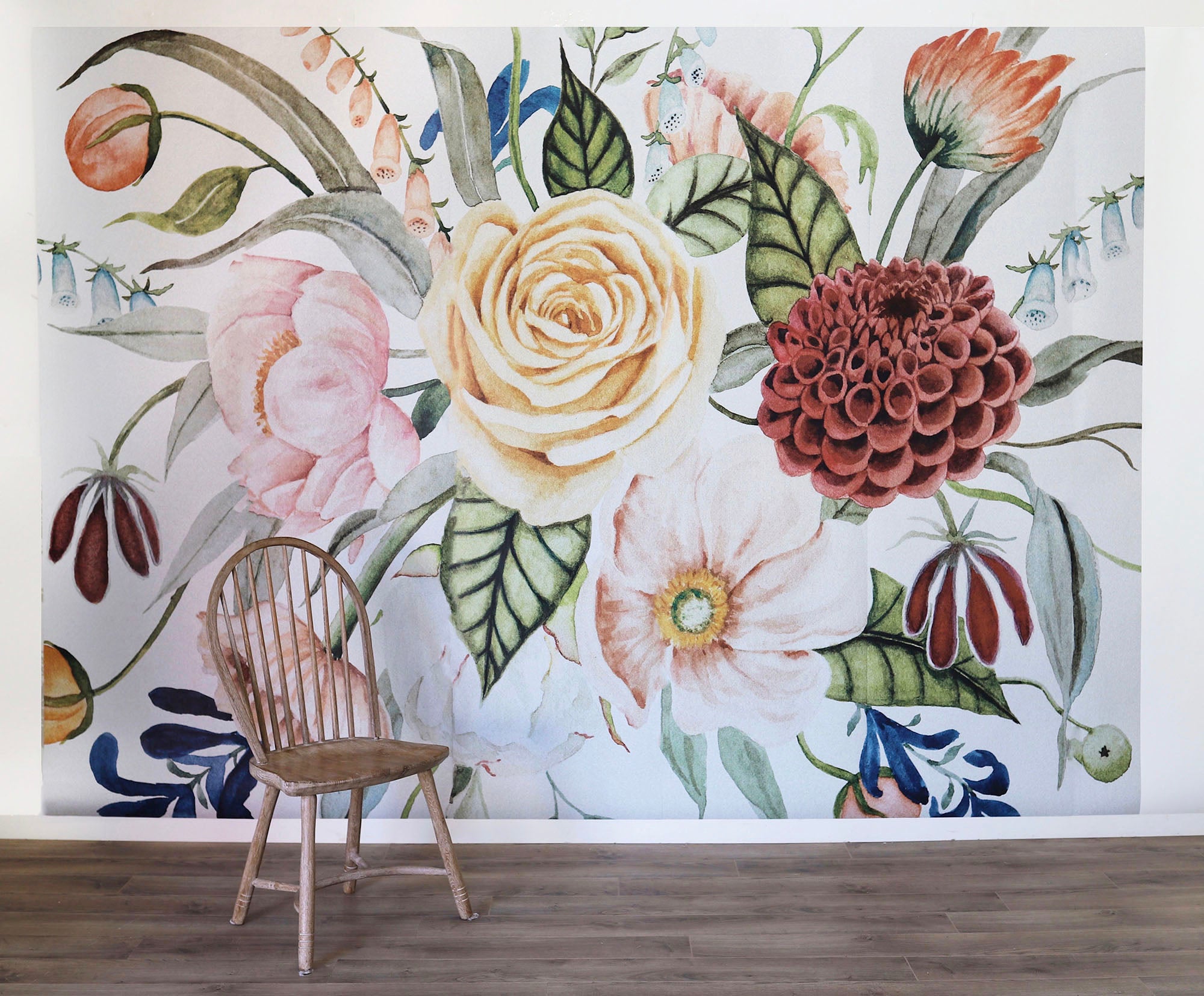 bold fall flowery wallpaper