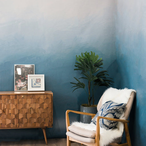Blue ombre mural